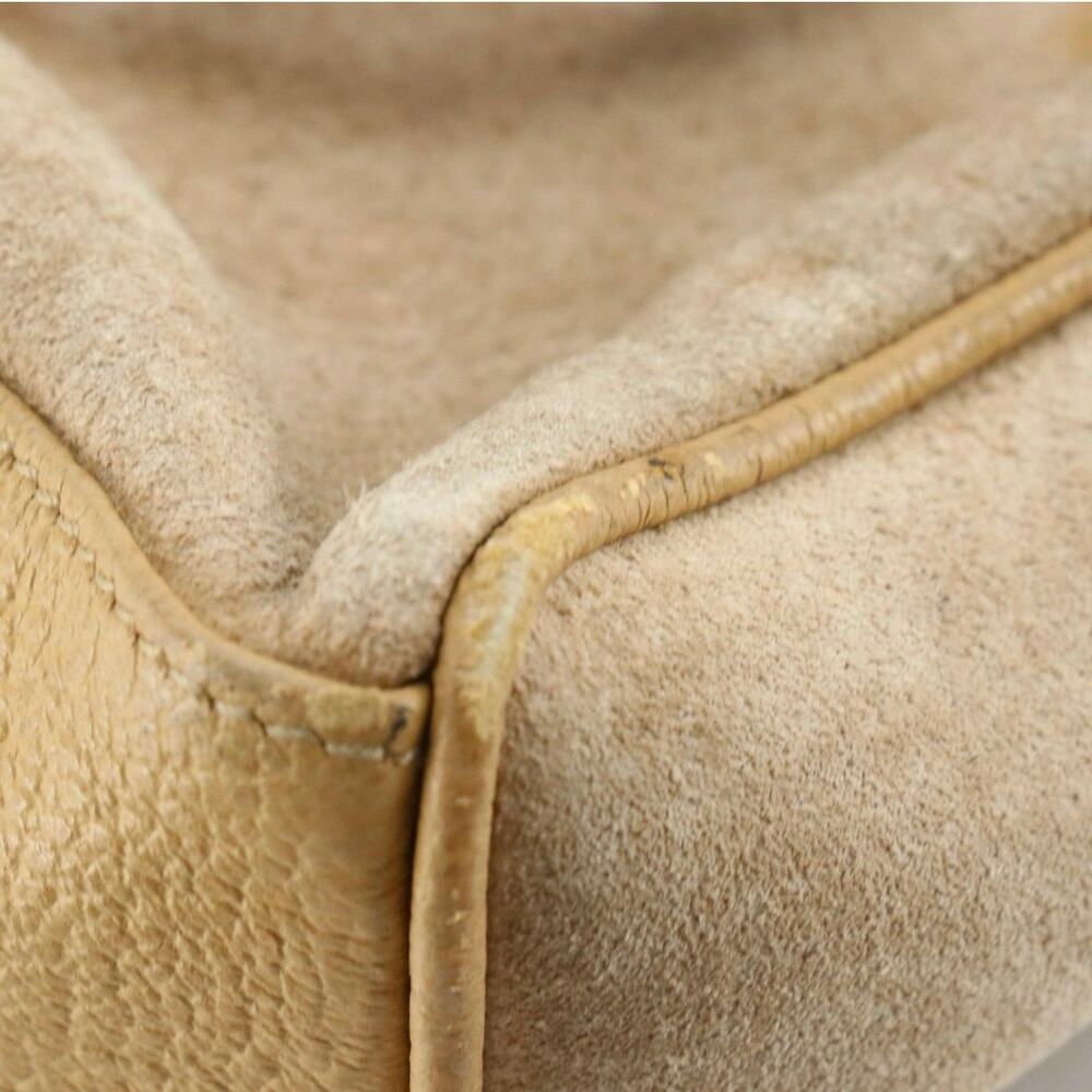 Authenticated Gucci Boston Bag Beige Suede w/Bamboo Handle - Picture 10 of 12